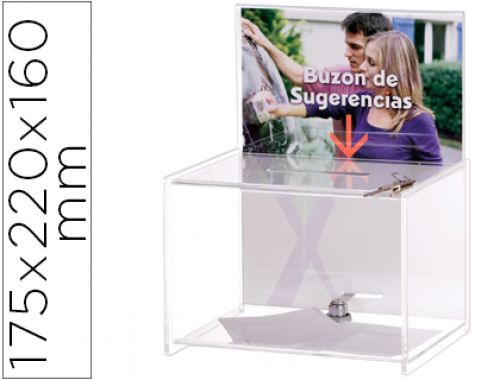 Caixa  sugestoes archivo 2000 c/ chave de poliestireno transparente 175x220x160 mm , Archivo 2000 , 71952 , 8429368243294